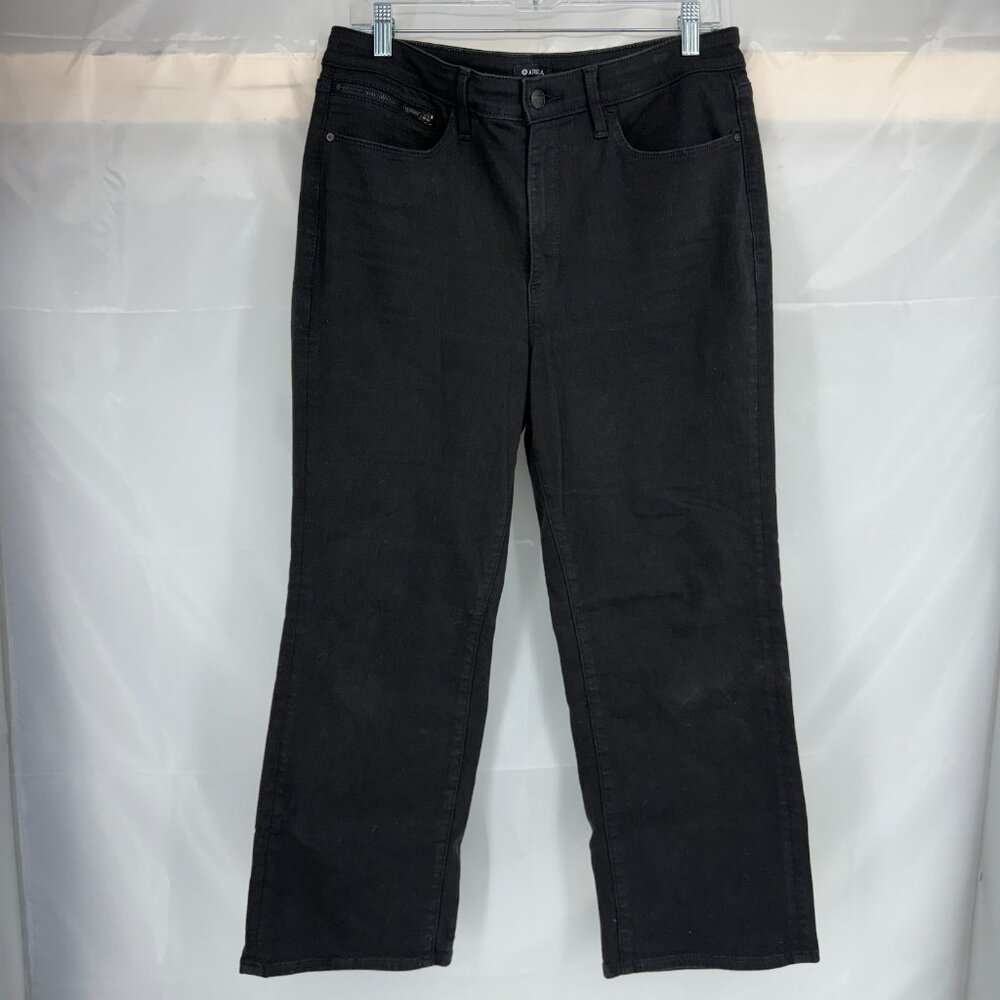 Athleta Women 12 Flex Kick Flare Jean Black Stretch Denim Casual Everyday Pant